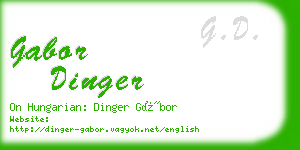 gabor dinger business card